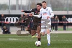 3. Liga - Testspiel - Saison 2025/26 - FC Ingolstadt 04 - SSV 1846 Ulm - Ognjen Drakulic (Nr.30 - FCI) - Niko Vukancic (Nr.3 - SSV Ulm) - Foto: Meyer Jürgen