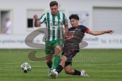 Landesliga - Saison 2025/26 - SV Manching - FC Sonthofen - Herbert Paul (Nr.5 - SV Manching) - Jozic Marko schwarz Sonthofen - Foto: Meyer Jürgen