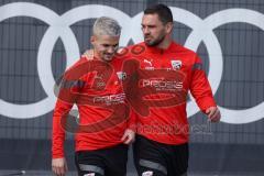 3.Liga - Saison 2022/2023 - FC Ingolstadt 04 -  - Cheftrainer Michael Köllner (FCI) beim ersten Training - Thomas Rausch (Nr.45 - FCI) - Pascal Testroet (Nr.37 - FCI) - Foto: Meyer Jürgen