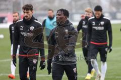 3. Liga; Testspiel, FC Ingolstadt 04 - SpVgg Greuther Fürth; Arian Llugiqi (25, FCI) Hans Nunoo Sarpei (18 FCI) vor dem Spiel