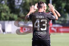 3. Liga; Testspiel; FC Ingolstadt 04 - FC Heidenheim; Felix Keidel (43, FCI) schießt zum Ausgleich 1:1, Tor Jubel Treffer mit Thomas Rausch (45, FCI)