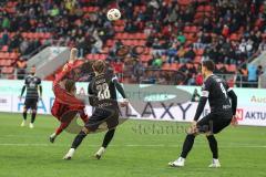 3. Liga; FC Ingolstadt 04 - Rot-Weiss Essen; Fallrückzieher Jonas Scholz (15, FCI) Moustier Tom (28 RWE) Schultz Michael (4 RWE)