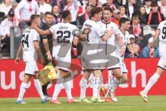 3. Liga; Energie Cottbus - FC Ingolstadt 04; Tor Jubel Treffer 0:1, Ryan Malone (16, FCI) Marcel Costly (22, FCI) Sebastian Grönning (11, FCI) Felix Keidel (43, FCI) Gustav Christensen (24, FCI)