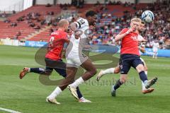 3. Liga; SpVgg Unterhaching - FC Ingolstadt 04; Torchance verpasst Bryang Kayo (48, FCI) Stiefler Manuel (8 SpVgg) Yannick Deichmann (20, FCI) Schifferl Raphael (37 SpVgg)