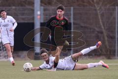 Freundschaftsspiel - Saison 2025/26 - FC Ingolstadt  II - ASV Neumarkt - Elias Schumm schwarz Neumarkt  - Can Paylan weiss FCI - Foto: Meyer Jürgen