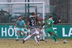 Bezirksliga - Saison 2024/25 - FC Gerolfing - FC Fatih Ingolstadt - Torwart Marco Ernhofer (Nr.22 - FC Fatih) - David Simm (Nr.19 - FC Gerolfing) - Dardan Berisha (Nr.5 - FC Fatih) - Marko Miskovic (Nr.21 - FC Fatih) - XXXXX - Foto: Meyer Jürgen