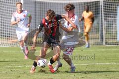 *** A-Junioren Bundesliga  - Saison 2025/26 - A-Junioren - FC Ingolstadt 04 - 1. FC Nürnberg - Hoffmann Tim rot FCI - Gerner Lucas weiss Nürnberg - Foto: Meyer Jürgen