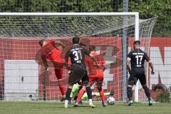 Bayernliga Süd - Saison 2021/2022 - FC Ingolstadt 04 II - SpVgg Hangkofen - Meikis Fabio (#19 FCI) mit dem 1:2 Anschluss treffer - jubel -  - Götzendörfer Mario (#23 FCI) - Sebastian Meier Torwart Hangkofen - Foto: Meyer Jürgen