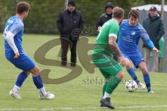 Kreisliga - Saison 2023/24 - SV Lippertshofen - SV Hundszell - Lukas Conradi blau Hundszell - Kai Lautenschläger grün Lippertshofen - Foto: Meyer Jürgen