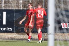 Bayernliga Nord - Saison 2023/24 - FC Ingolstadt 04 II - SpVgg Hankofen-Hailing - Wiezorrek Moritz rot FCI -  Der 2:0 Führungstreffer - jubel - Foto: Meyer Jürgen