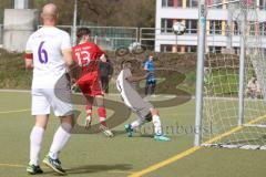 Kreisklasse - Saison 2023/24 - MTV Ingolstadt - TSV Kösching  -  Der 0:1 Führungstreffer durch - Lukas Kastl rot Kösching - Hussain Al Sarqabi weiss #3 MTV - jubel - Foto: Meyer Jürgen