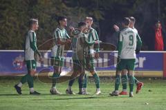 Landesliga - Saison 2025/26 - SV Manching - TSV Hollenbach - Der 2:0 Führungstreffer durch Leon Peric (Nr.20 - SV Manching) - jubel  - Foto: Meyer Jürgen