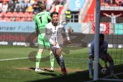 3. Liga; FC Ingolstadt 04 - Hannover 96 II; Tor Jubel Treffer 1:2 Anschlusstreffer, Deniz Zeitler (38, FCI) Torwart Stahl Toni (1 H96)