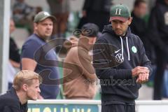 Landesliga - Saison 2025/26 - SV Manching - FC Memmingen II - Cheftrainer Cüneyt Köz (SV Manching) - Rainer Meisinger (Nr.8 - SV Manching) - Foto: Meyer Jürgen