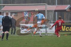 Kreisliga - Saison 2025/26- TSV Kösching - FC Sandersdorf - Der 2:0 Führungstreffer durch Sebastian Zabka rot Kösching - jubel -  - Philipp Gierl Torwart Sandersdorf - Foto: Meyer Jürgen