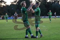 Bezirksliga - Saison 2023/2024 - SV Manching  - VFB Eichstätt II - Der 1:0 Führungstreffer durch Sebastian Graßl (Nr.10 - SV Manching) - jubel - Reiner Meisinger (Nr.8 - SV Manching) - Foto: Meyer Jürgen