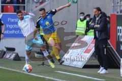 2.BL; FC Ingolstadt 04 - FC Schalke 04; Calhanoglu Kerim (42 S04) Dominik Franke (3 FCI) Cheftrainer Rüdiger Rehm (FCI)