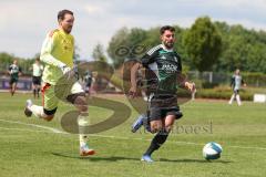 Bezirksliga - Saison 2025/26- TSV Gaimersheim - TSV Ober./Unterh.stadt - Benjamin Anekin schwarz Gaimersheim - Alexander Huebl TW Ober/. Unterh.stadt - XXXXX - Foto: Meyer Jürgen