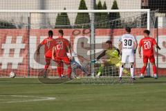 Bayernliga Süd - Saison 2022/2023 - FC Ingolstadt 04 -  TSV Dachau - Torwart Dehler Maurice (Nr.22 - Fc Ingolstadt 04 II) - Torchance für Dachau durch Maria Mario weiss Dachau - Foto: Meyer Jürgen