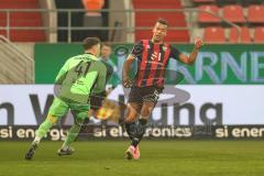 3. Liga; FC Ingolstadt 04 - Alemannia Aachen; Torchance verpasst Marcel Costly (22, FCI) Torwart Olschowsky Jan (41 AA)
