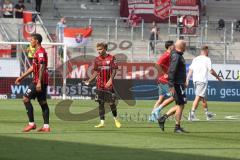 3.Liga - Saison 2022/2023 - FC Ingolstadt 04 -  SV Wehen Wiesbaden - Traurige Gesichter nach dem Spiel - Jalen Hawkins (Nr.20 - FCI) - Justin Butler (Nr.31 - FCI) - Foto: Meyer Jürgen