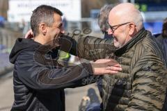 3. Liga; SV Meppen - FC Ingolstadt 04; vor dem Spiel Cheftrainer Michael Köllner (FCI) mit Vorsitzender des Vorstandes Peter Jackwerth (FCI)