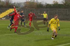 Bayernliga Süd - Saison 2021/2022 - FC Ingolstadt 04 II - TSV 1860 München II - Elfmeter und 1:0 Führungstreffer durch Götzendörfer Mario (#23 FCI) - jubel - Szekely György Torwart München  - Foto: Meyer Jürgen