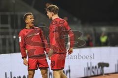 3. Liga; SSV Ulm - FC Ingolstadt 04; Tor Jubel Treffer 0:1 Julian Kügel (29, FCI) Marcel Costly (22, FCI)