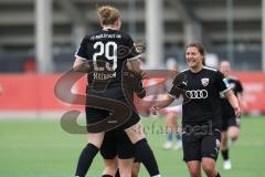 2. Bundesliga Frauen - Saison 2023/24 - FC Ingolstadt 04 Frauen - HSV Fr.1 - Der 1:0 Führungstreffer durch -  Paula Vidovic (Nr.11 - FCI)  - jubel - Nina Penzkofer (Nr.29 - FCI) - Foto: Meyer Jürgen