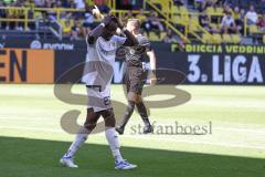 3. Fußball-Liga - Saison 2022/2023 - Borussia Dortmund II - FC Ingolstadt 04 - Moussa Doumbouya (Nr.27 - FCI) mit einer vergebenen Torchance - Foto: Meyer Jürgen