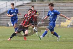 Bayernliga Nord - Saison 2024/25 - FC Ingolstadt 04 II - Würzburger FV 04 - Davide Sekulovic (Nr.7 - FCI U21) - Krautschneider Steffen blau Würzburg - Foto: Meyer Jürgen