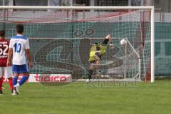 Kreisliga - Saison 2023/2024 - Türk SV Ingolstadt - TSV Mümchsmünster - Der 1:1 Ausgleichstreffer durch Steven Spieß rot Türk Sv - jubel - Michael Baumgartner Torwart M-münster - Foto: Meyer Jürgen
