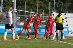 2. Frauen-Bundesliga - Saison 2021/2022 - FC Ingolstadt 04 - FSV Gütersloh - Der 1:1 Ausgleichstreffer durch Maier Ramona (#18 FCI) - jubel - Foto: Meyer Jürgen