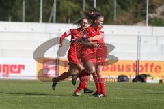 2. Frauen-Bundesliga - Saison 2021/2022 - FC Ingolstadt 04 - FSV Gütersloh - Der 2:1 Führungstreffer durch Scharly Jana (#20 FCI) - Jubel - Mailbeck Alina (#8 FCI) - Foto: Meyer Jürgen