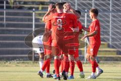 Bayernliga Süd - Saison 2022/2023 - FC Ingolstadt 04 -  TSV Dachau - Der 1:0 Führungstreffer durch Nduka Donald (Nr.4 - Fc Ingolstadt 04 II) - Jubel - Gashi Egson (Nr.9 - Fc Ingolstadt 04 II) - Foto: Meyer Jürgen