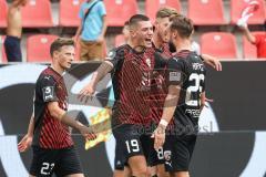 3. Liga; FC Ingolstadt 04 - SSV Ulm 1846; David Kopacz (29, FCI) Scuß Tor Jubel Treffer 2:0, Mladen Cvjetinovic (19, FCI) Moritz Seiffert (23, FCI)