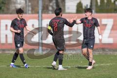 Bayernliga Nord - Saison 2025/26 - FC Ingolstadt 04 II - SpVgg Bayern Hof - Timo Hengmith  (Nr.6 - FC Ingolstadt II) schiesst den 1:0 Führungstreffer - - jubel  - Foto: Meyer Jürgen