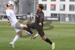 3. Liga - Testspiel - Saison 2025/26 - FC Ingolstadt 04 - SSV 1846 Ulm - Yann Sturm (Nr.7 - FCI) - Jan Boller (Nr.34 - SSV Ulm) - Foto: Meyer Jürgen