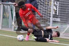 Bayernliga Nord - Saison 2023/24 - FC Ingolstadt 04 II - SC Eltersdorf- Michael Udebuluzor (Nr.11 - FCI) - Fischer Moritz schwarz Eltersdorf - Foto: Meyer Jürgen