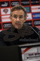 2.BL; FC Ingolstadt 04 - Dietmar Beiersdorfer, neuer Geschäftsführers Sport und Kommunikation, Pressekonferenz, Karl Meier, Vorsitzender des Aufsichtsrats (FCI)