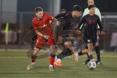 *** Bayernliga Nord - Saison 2025/26 - FC Ingolstadt 04 II - ASV Neumarkt - Ognjen Draculic (Nr.9 - FC Ingolstadt II) - Selim Mjaki rot Neumarkt - Foto: Meyer Jürgen