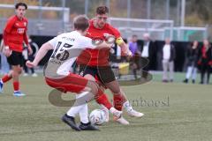 2023_10_28 - Bayernliga Nord - Saison 2023/24 - FC Ingolstadt 04 II - ASV Cham - Herbert Paul rot FCI - Lukas Leutner weiss Cham - Foto: Meyer Jürgen