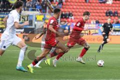 3. Liga; FC Ingolstadt 04 - 1. FC Saarbrücken; Angriff Frederik Christensen (11, FCI) Marcel Costly (22, FCI)
