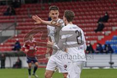 3. Liga - SpVgg Unterhaching - FC Ingolstadt 04 - Stefan Kutschke (30, FCI) und Tobias Schröck (21, FCI)