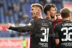 2023_11_11 - 3. Liga - Saison 2023/24 - MSV Duisburg - FC Ingolstadt 04 - Der 0:2 Führungstreffer durch Lukas Fröde (Nr.34 - FCI) - jubel - Julian  Klügl (Nr.31 - FCI) - - Foto: Meyer Jürgen