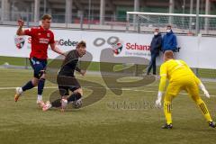 Bayernliga Süd - Saison 2021/2022 - FC Ingolstadt 04 II -  SpVgg Unterhaching - Fabio Meikis #19 FCI - Felix Göttlicher rot Haching - Foto: Meyer Jürgen