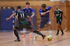 Hallenturnier Gaimersheim - Saison 2025/26 - TSV Gaimersheim - DJK Ingolstadt - Jannik Röber blau DJK - Benjamin Anikin schwarz Gaimersheim - Foto: Meyer Jürgen