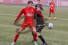 Landesliga Bayern Süd - U17 - B-Junioren -  FC Ingolstadt 04 II - ASV Cham - Drallo Samuel schwarz FCI - Lichtenegger Emilian rot Cham -  Foto: Meyer Jürgen