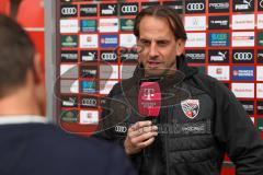 3.Liga - Saison 2022/2023 - FC Ingolstadt 04 -  SV Meppen - Cheftrainer Rüdiger Rehm (FCI) - im Interview mit Magenta TV -  Foto: Meyer Jürgen