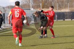 Bayernliga Nord - Saison 2023/24 - FC Ingolstadt 04 II - SpVgg Hankofen-Hailing - Mario Götzendörfer rot FCI - Sommersberger Florian schwarz Hankofen - Foto: Meyer Jürgen